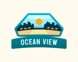 Beach Resort Seaside Getaway logo design