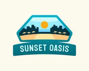 Beach Resort Seaside Getaway logo design