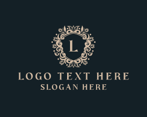 Artisan - Luxury Floral Shield Ornament logo design