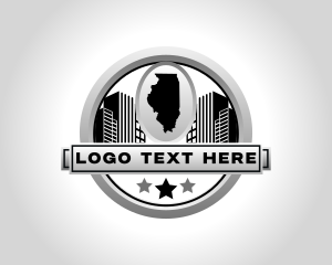 Emblem - Illinois State Map logo design