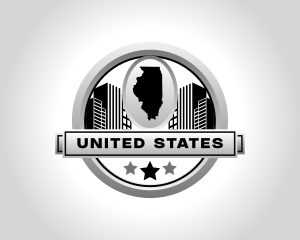 Illinois State Map logo design