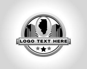 Building - Illinois State Map logo design