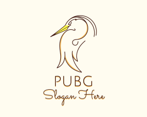 Stork Bird Line Art Logo