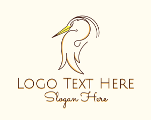 Stork Bird Line Art Logo