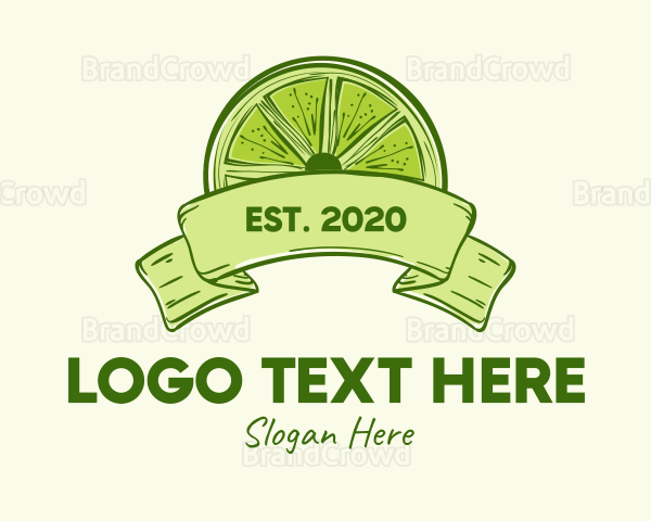 Rustic Green Lime Slice Logo