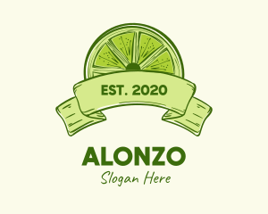 Rustic Green Lime Slice logo design