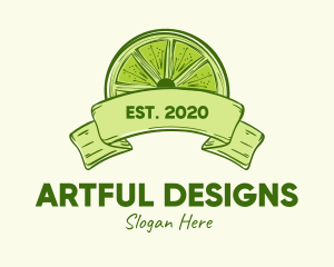 Rustic Green Lime Slice logo design