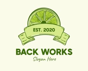 Rustic Green Lime Slice logo design