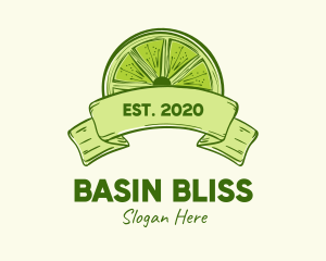 Rustic Green Lime Slice logo design