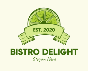 Rustic Green Lime Slice logo design