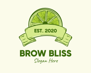 Rustic Green Lime Slice logo design