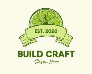 Rustic Green Lime Slice logo design