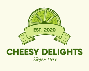 Rustic Green Lime Slice logo design