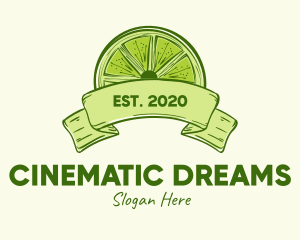 Rustic Green Lime Slice logo design