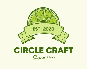 Rustic Green Lime Slice logo design