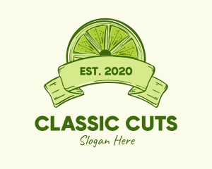 Rustic Green Lime Slice logo design