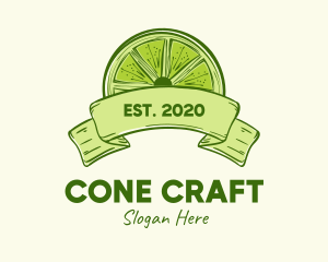 Rustic Green Lime Slice logo design