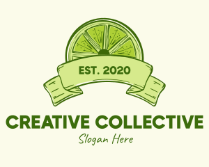 Rustic Green Lime Slice logo design