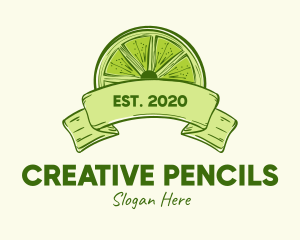 Rustic Green Lime Slice logo design