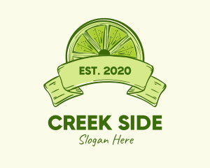 Rustic Green Lime Slice logo design