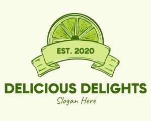 Rustic Green Lime Slice logo design