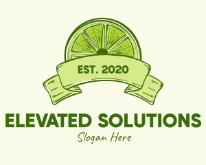 Rustic Green Lime Slice logo design