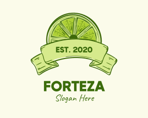 Rustic Green Lime Slice logo design