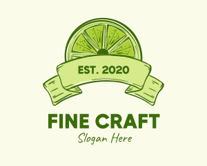 Rustic Green Lime Slice logo design