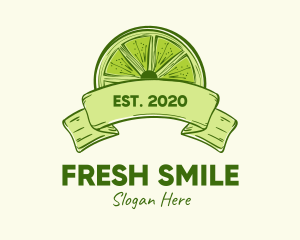 Rustic Green Lime Slice logo design