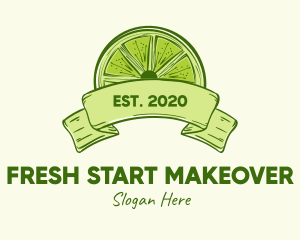 Rustic Green Lime Slice logo design