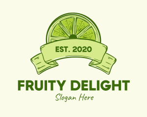 Rustic Green Lime Slice logo design