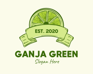 Rustic Green Lime Slice logo design