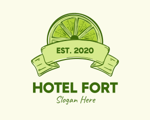 Rustic Green Lime Slice logo design