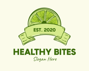 Rustic Green Lime Slice logo design