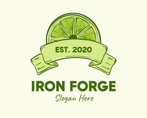 Rustic Green Lime Slice logo design