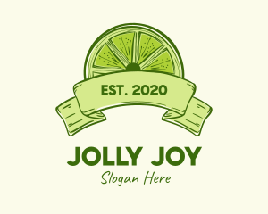 Rustic Green Lime Slice logo design