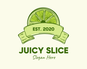 Rustic Green Lime Slice logo design