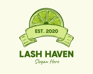 Rustic Green Lime Slice logo design