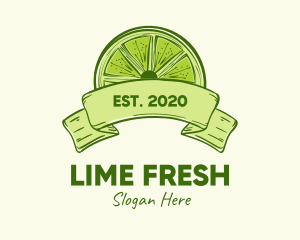 Lime - Rustic Green Lime Slice logo design