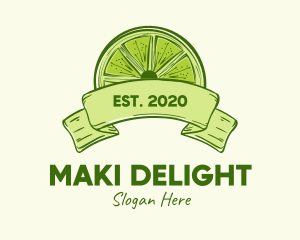 Rustic Green Lime Slice logo design