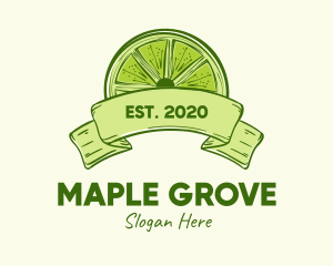 Rustic Green Lime Slice logo design