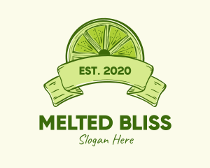 Rustic Green Lime Slice logo design