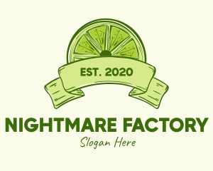 Rustic Green Lime Slice logo design