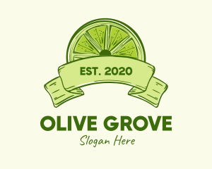 Rustic Green Lime Slice logo design