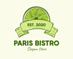 Rustic Green Lime Slice logo design