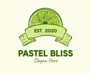 Rustic Green Lime Slice logo design