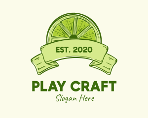 Rustic Green Lime Slice logo design