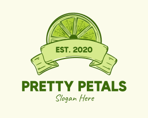 Rustic Green Lime Slice logo design