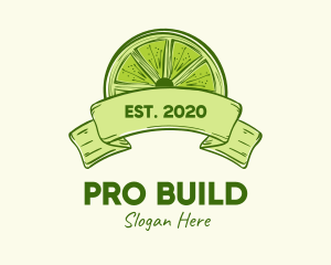 Rustic Green Lime Slice logo design