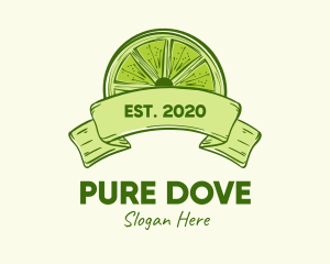 Rustic Green Lime Slice logo design